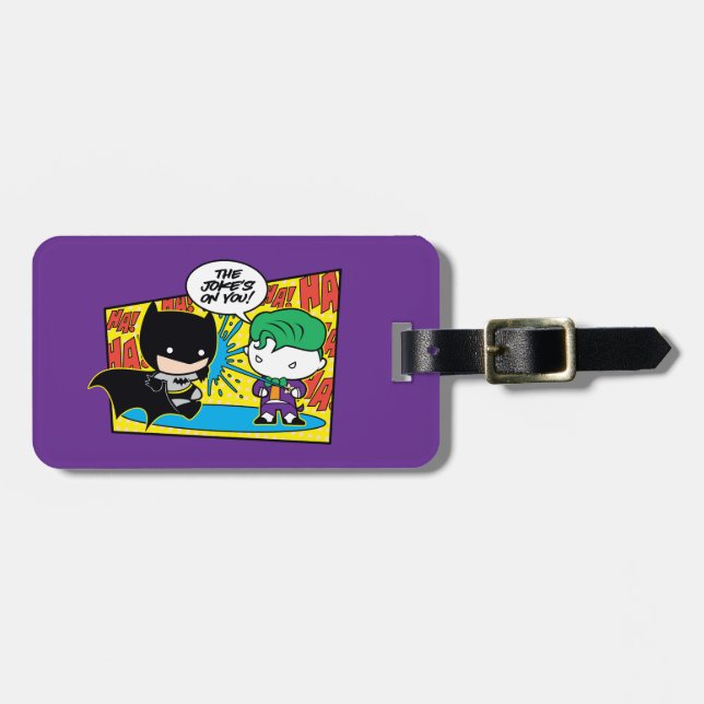 Chibi Joker Pranking Chibi Batman Luggage Tag (Front Horizontal)