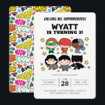 Chibi Justice League Birthday Invitation<br><div class="desc">Invite all your family and friends to your child's Birthday with these Chibi Justice League invitations. Personalise by adding all your party details!</div>