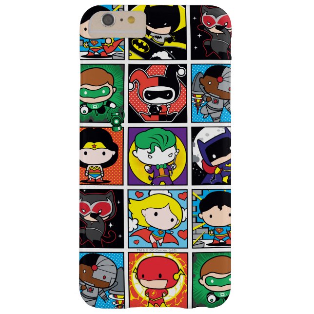 Chibi Justice League Character Pattern Case-Mate iPhone Case (Back)