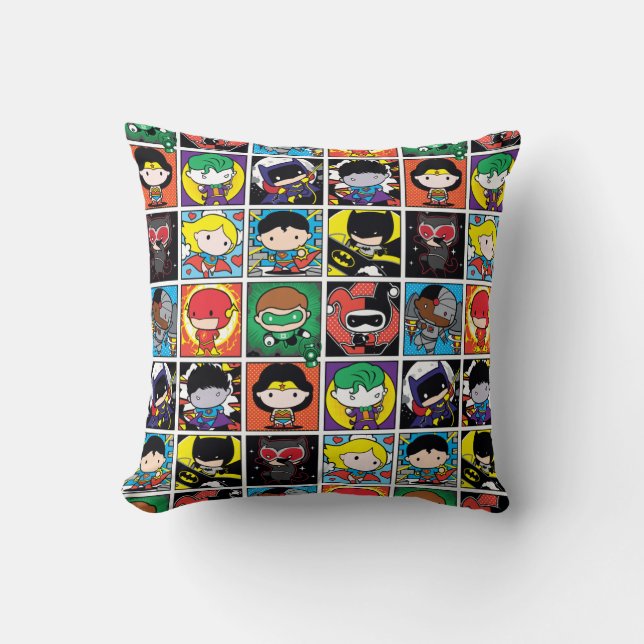 Chibi Justice League Character Pattern Cushion (Front)
