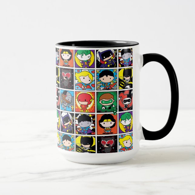 Chibi Justice League Character Pattern Mug (Right)