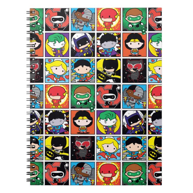 Chibi Justice League Character Pattern Notebook (Front)