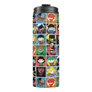 Chibi Justice League Character Pattern Thermal Tumbler