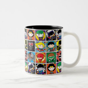 Chibi Justice League Character Pattern Two-Tone Coffee Mug