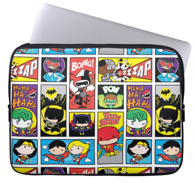 Chibi Justice League Compilation Pattern Laptop Sleeve (Front)