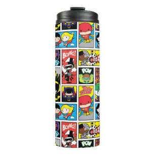 Chibi Justice League Compilation Pattern Thermal Tumbler