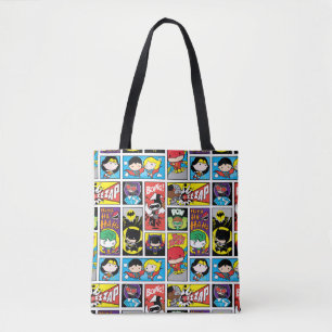 Chibi Justice League Compilation Pattern Tote Bag