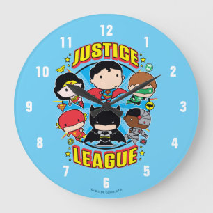 Chibi Justice League Group Large Clock