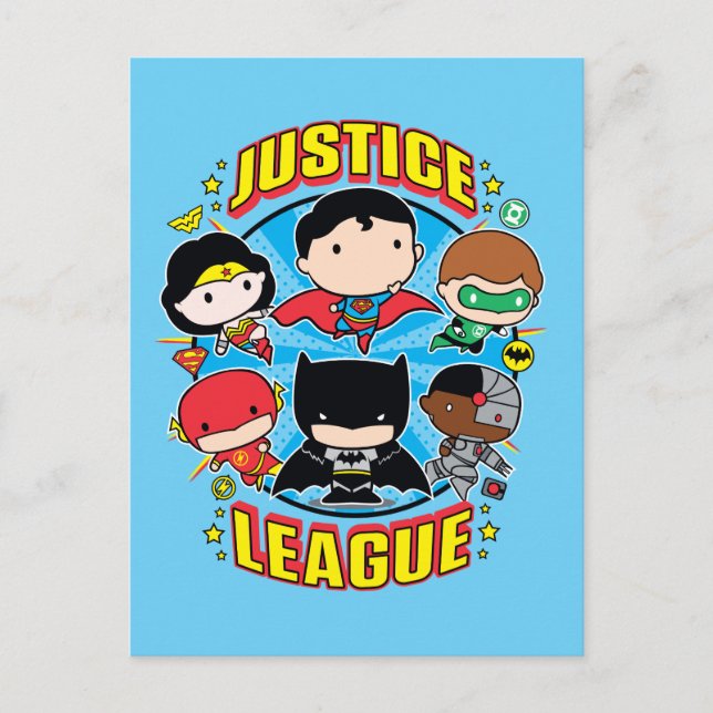 Chibi Justice League Group Postcard (Front)