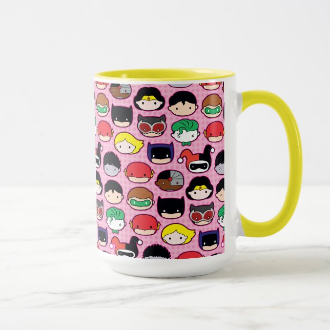 Chibi Justice League Head Pattern Mug (Right)