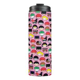 Chibi Justice League Head Pattern Thermal Tumbler