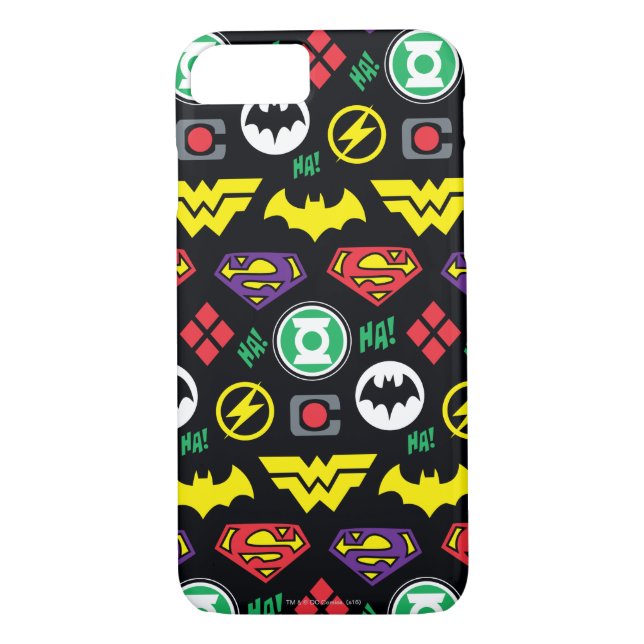 Chibi Justice League Logo Pattern Case-Mate iPhone Case (Back)