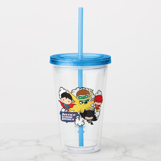 Chibi Justice League of America Explosion 2 Acrylic Tumbler (Front)