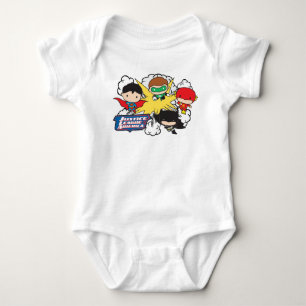 Chibi Justice League of America Explosion Baby Bodysuit