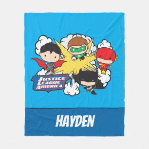 Chibi Justice League of America Explosion Fleece Blanket