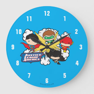 Chibi Justice League of America Explosion Large Clock