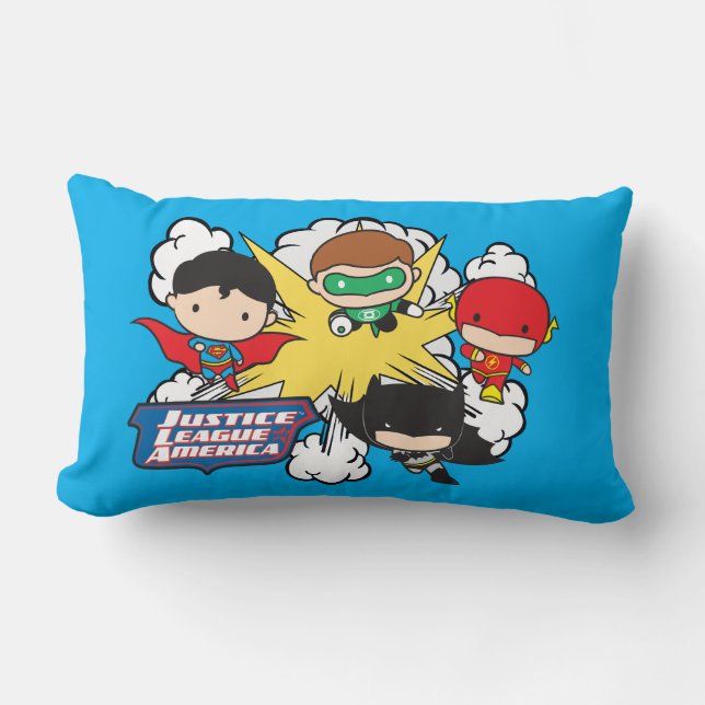 Chibi Justice League of America Explosion Lumbar Cushion (Front)