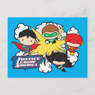 Chibi Justice League of America Explosion Postcard