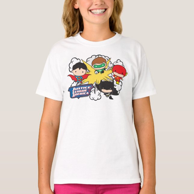 Chibi Justice League of America Explosion T-Shirt (Front)