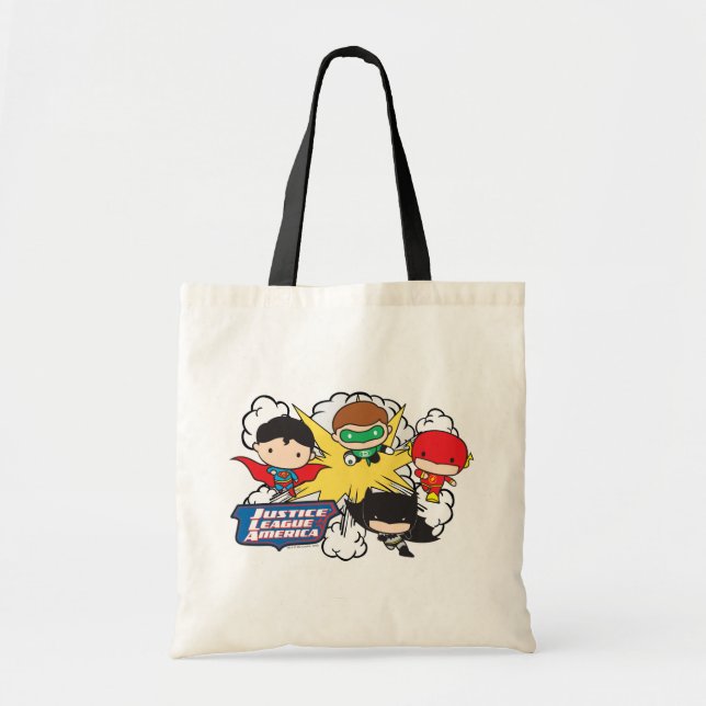 Chibi Justice League of America Explosion Tote Bag (Front)