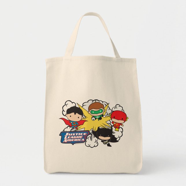 Chibi Justice League of America Explosion Tote Bag (Front)