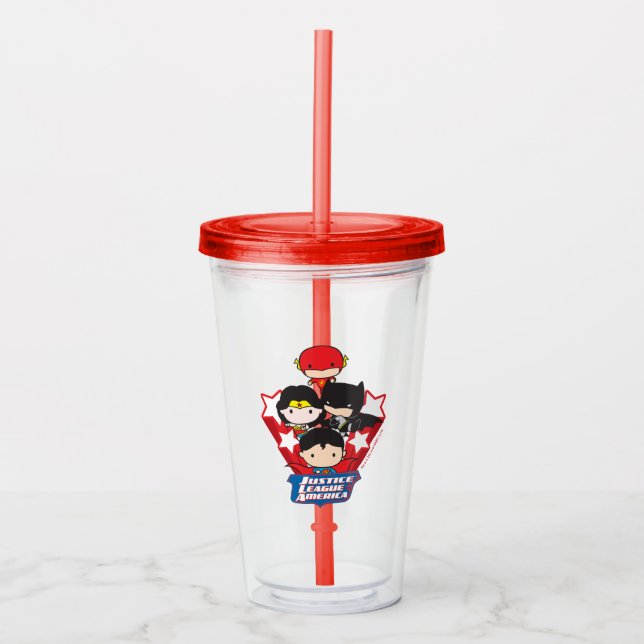 Chibi Justice League of America Stars 2 Acrylic Tumbler (Front)