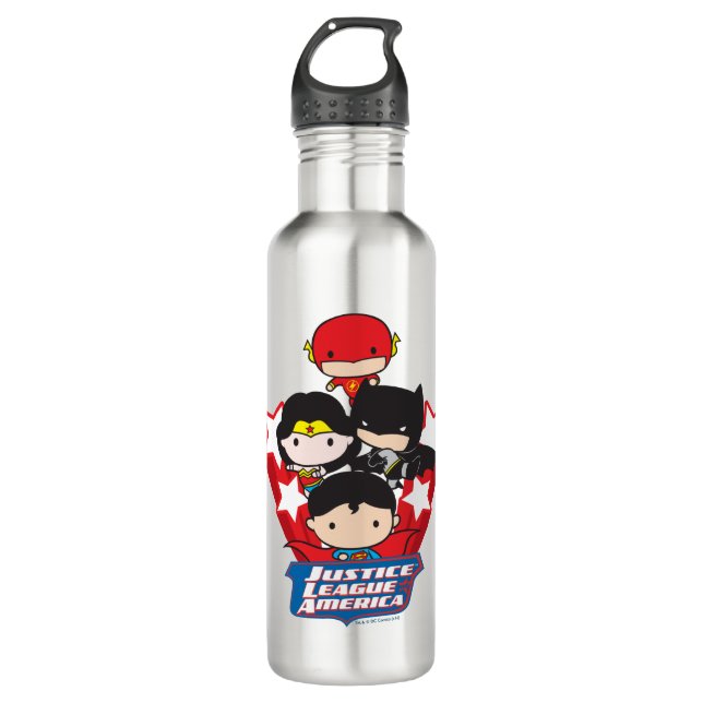 Chibi Justice League of America Stars 710 Ml Water Bottle (Front)