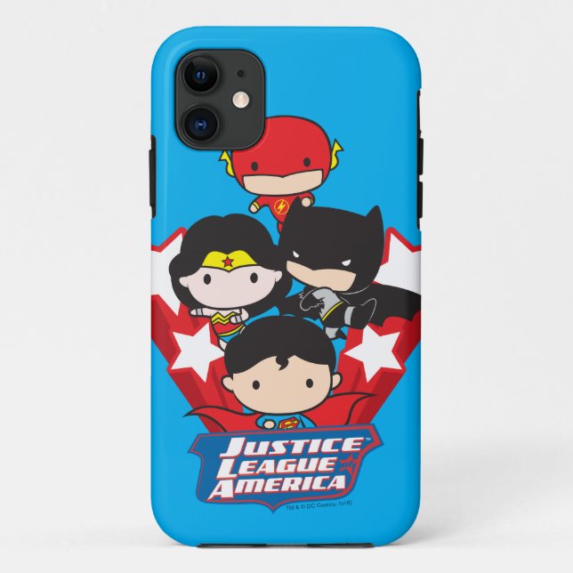 Chibi Justice League of America Stars Case-Mate iPhone Case (Back)