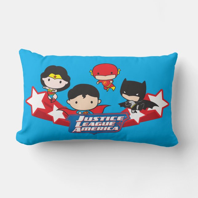 Chibi Justice League of America Stars Lumbar Cushion (Front)