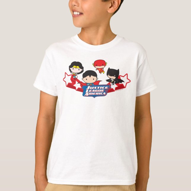 Chibi Justice League of America Stars T-Shirt (Front)