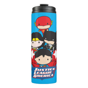 Chibi Justice League of America Stars Thermal Tumbler