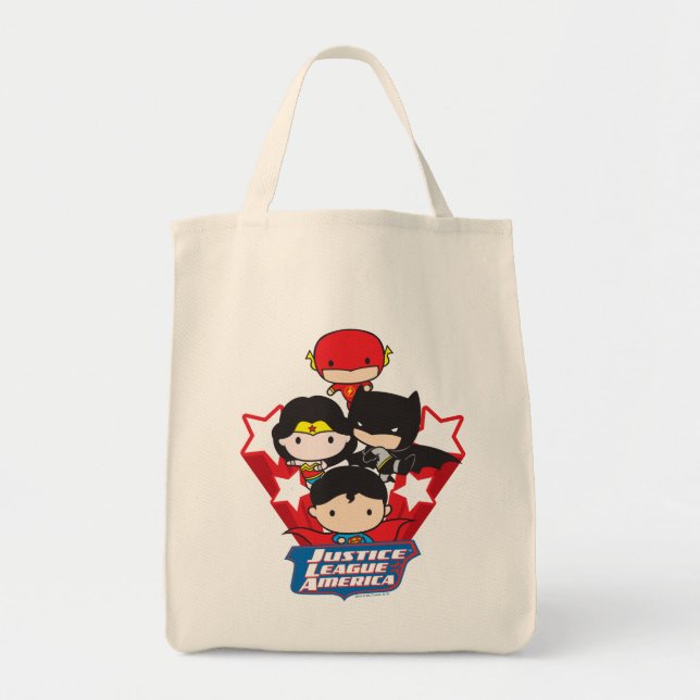 Chibi Justice League of America Stars Tote Bag (Front)