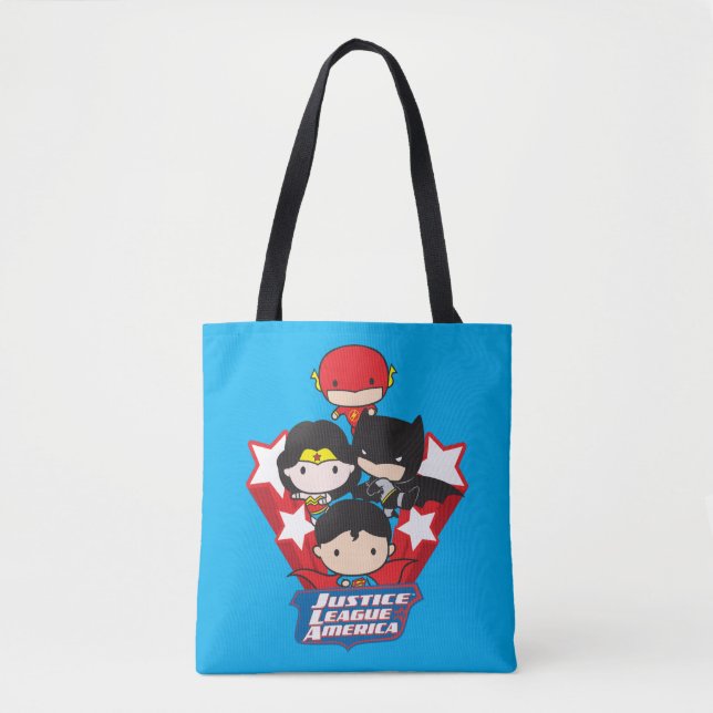 Chibi Justice League of America Stars Tote Bag (Front)