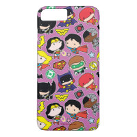 Chibi Justice League Pattern on Purple