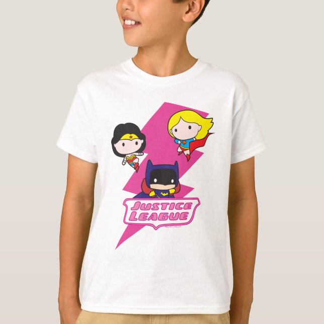 Chibi Justice League Pink Lightning T-Shirt (Front)