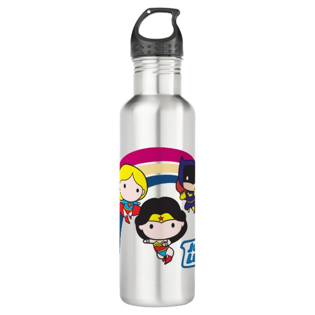 Chibi Justice League Rainbow 710 Ml Water Bottle (Front)