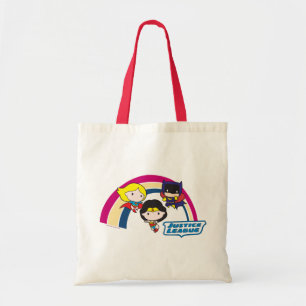 Chibi Justice League Rainbow Tote Bag