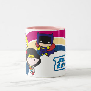 Chibi Justice League Rainbow Two-Tone Coffee Mug
