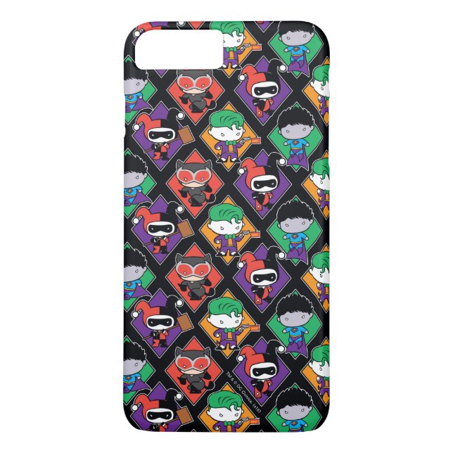 Chibi Justice League Villain Pattern Case-Mate iPhone Case (Back)