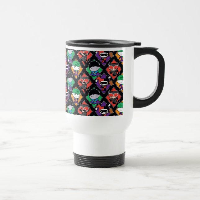 Chibi Justice League Villain Pattern Travel Mug (Right)