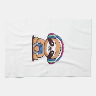 Chibi Kawaii Sloth Gamer � Cute Funny Animal with Tea Towel