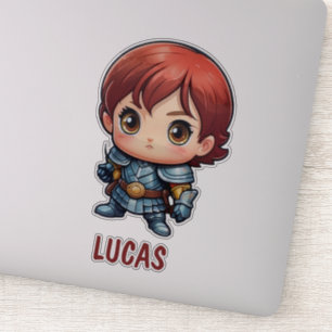 Chibi Knight Personalized Kids Cut Viny
