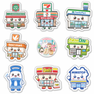 Chibi Konbini Japanese Snack Vinyl Sticker Set