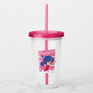 Chibi Ladybug in Paris Acrylic Tumbler