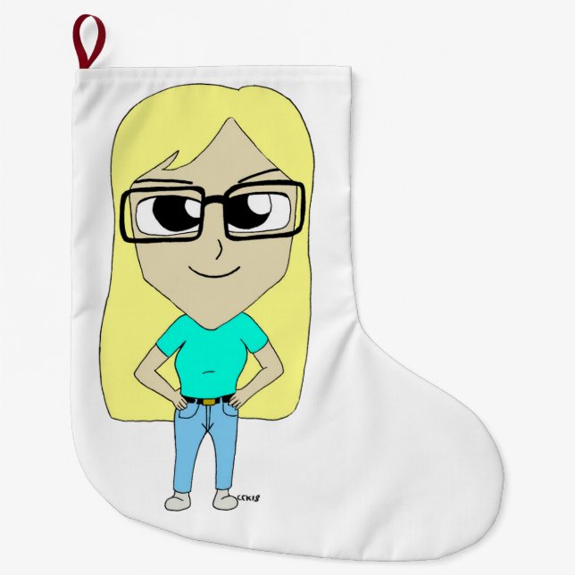 chibi  large christmas stocking (Front)