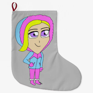 chibi large christmas stocking