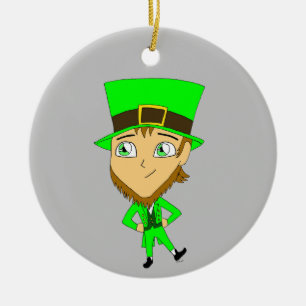 chibi   leprechaun   ceramic tree decoration