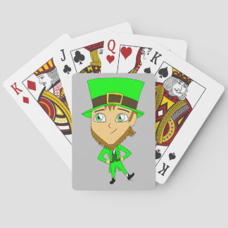 chibi   leprechaun  playing cards
