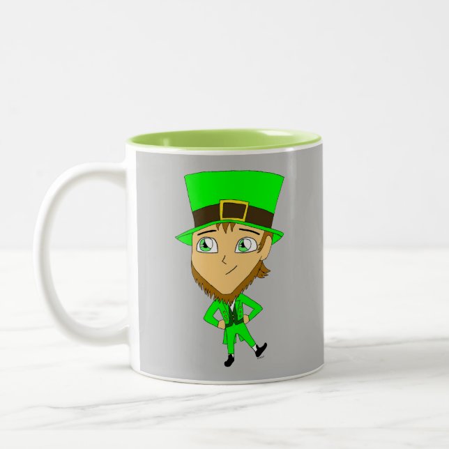 chibi   leprechaun   Two-Tone coffee mug (Left)