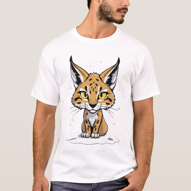 Chibi-lynx in the snow T-Shirt (Front)